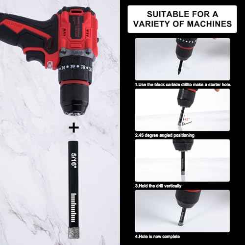 9 Pack Premium Diamond Drill Bit Set - Versatile Tools for Precise Drilling on Porcelain, Ceramic, Glass, Marble, and More