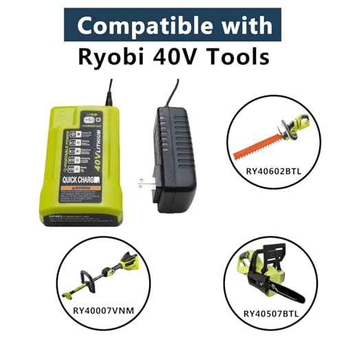 OP403 USB Port Battery Charger Replacement for Ryobi 40 Volt Battery Charger P401A OP403 OP403A OP404A OP400 OP401 OP400A OP406A, Compatible with Ryobi 40 Volt li-ion Battery OP40401 OP4040A OP1020A
