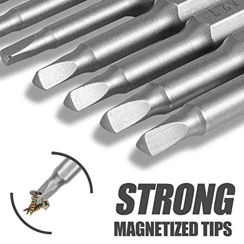 Triangle Drill Bit Set (10pcs- 2" Long S2 Steel Magnetic Heads) 1/4 Inch Hex Shank Triangle Screwdriver Bits Sizes 1.8mm, 2mm, 2.3mm, 2.7mm, 3mm (2 of Each Size)