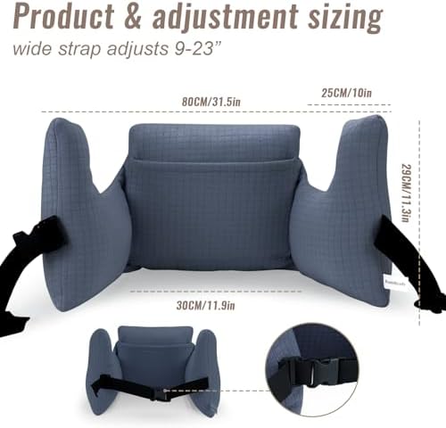 Hysterectomy Recovery Pillow, Post-Surgery Cushion for Abdomen C-Section Tummy Tuck Lumpectomy Myomectomy Patients Must Haves Abdominal Pillow with Pocket (Navy Blue)