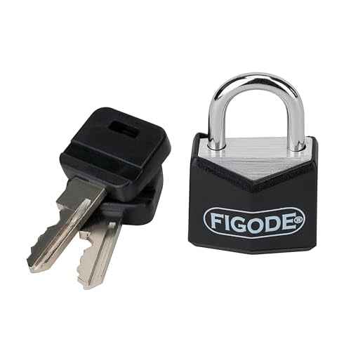 FIGODE¢ç Small and Light Padlock with Big Keys, Black Covered Aluminum Lock, 3/4 Inch Wide, Luggage Padlocks for Suitcase, Backpack, Boxes, Laptop Bag, 12 Locks with 24 Same Keys