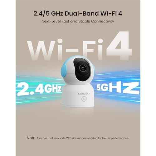 4K 8MP Indoor Security Camera with 64GB Memory Card, 5GHz/2.4GHz WiFi Camera, 360¡Æ Pan/Tilt IP Camera, Auto Tracking, AI Human/Face/Pet Detection, Night Vision, 2-Way Audio, One-Touch Call