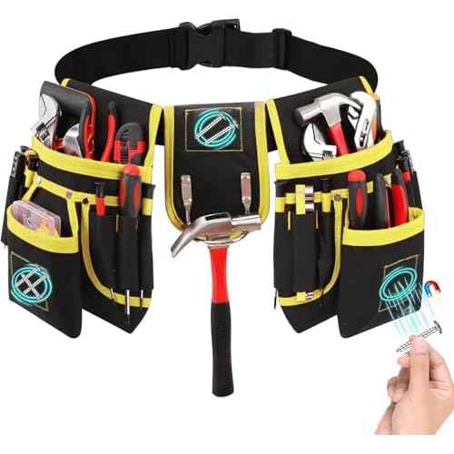 Tool Belt, Multi-function repair tool belt, With adjustable function, Magnetic Tool Belts, Heavy Duty Tool Pouch 26 Pockets, Also suitable for electricians, Carpenters, Builders and so on, Juiblai
