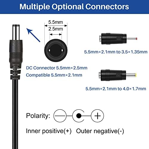 AC/DC Adapter 6V 3A 2.5A 2A 1.5A 1A 800ma 500ma 300ma Power Adapter Supply 6V Power Cord 18W 100-240V 50-60Hz DC 6Volt 3000mA Power Supply Chrager Compatible Most DC 6V Devices