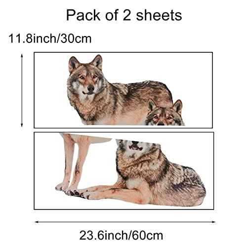 Lifelike Wolf Wall Decal Wild Animal Wall Sticker 27.6x22inch Removable Self-Adhesive Vinyl Wall Art Decors for Living Room Children Bedroom Nursery Classroom Playroom