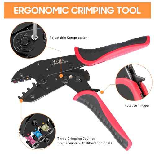 Kuject Crimping Tool Kit, 340 PCS Heat Shrink Wire Connectors(AWG22?10), 3-in-1 Adjustable Wire Stripper and Wire Crimper Kit for Automotive, Marine, and Electrical Repairs
