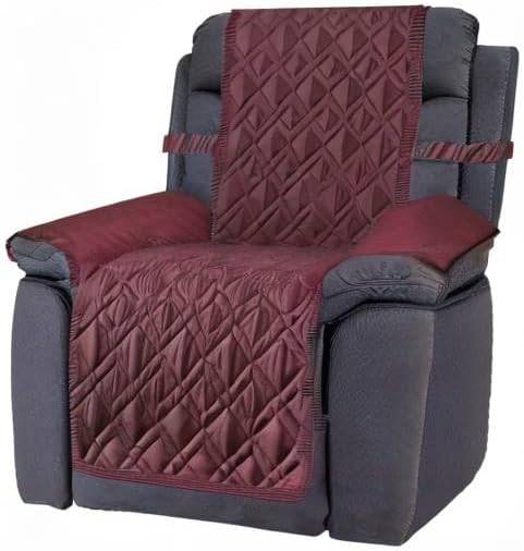 Ameritex Waterproof Nonslip Recliner Cover Stay in Place, Dog Chair Cover Furniture Protector, Ideal Recliner Slipcovers for Pets and Kids (Burgundy, 30'')