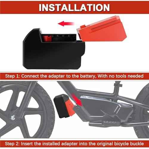Battery Adapter for Stacyc 12" and 16" Fit for Mil.Waukee 18v Batteries, Double The Battery Life, Easy Installation