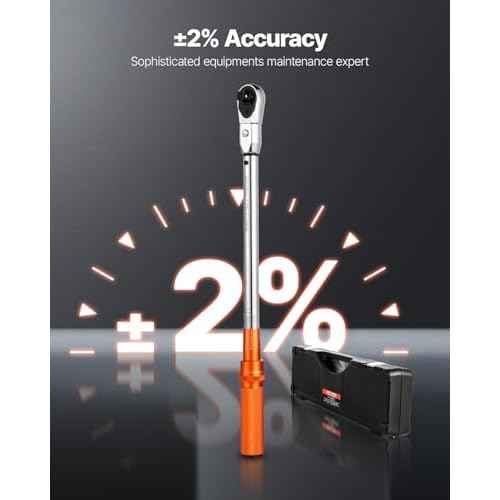 VEVOR Adjustable Torque Wrench 1/2 Inch Drive, 20-160Ft.lb/27.1-216.8Nm, 38MM Open End, 3/8 Inch Drive Torque Wrench with Interchangeable Jaw & Ratchet Head for HVAC, Car, Moto, Narrow Pipeline