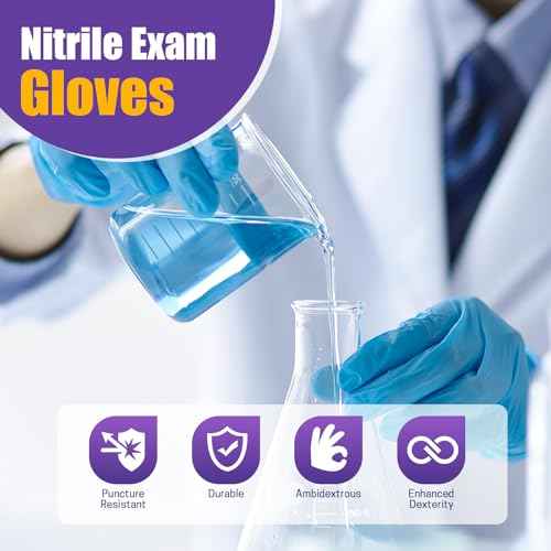 Heavy Duty Disposable Nitrile Gloves 6Mil-1200 Count,Latex Free,Powder Free for Cleaning Cooking Food Prep and Medical
