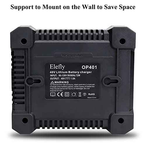 OP401 Fast Charger Replacement for Ryobi 40V Battery Charger, Compatible with Ryobi 40V Lithium Battery OP4040 OP4050 OP4050A OP40601 OP4026 OP4015 OP4030 Tools Battery
