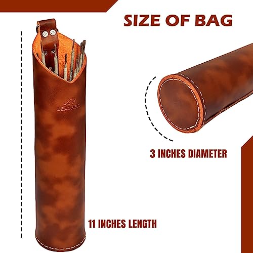AP-LEATHER PRO-14 Top Grain Leather Welding Rod Bag, Welding Rod Holder/Electrode, Welding Rod Storage Container, 3 Inches Diameter, 14 Inches length (Lamination Leather)