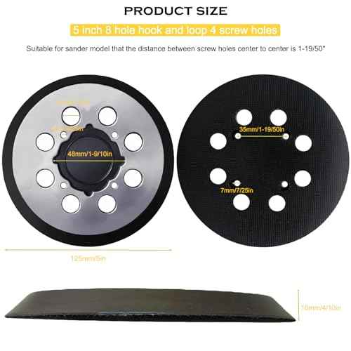 Replacement Sanding Pad for DEWALT DWE6423/6423K, DWE6421/6421K, DCW210B Random Orbit Sanders - Direct Replacement for Pad Part Number DWE64233, N329079, RSP54