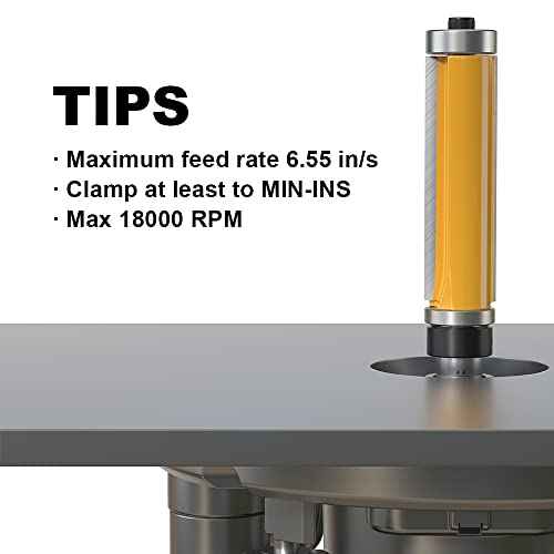 4 PCS Top and Bottom Bearing Flush Trim Router Bits Set 1/2 Inch Shank, 3/4 Inch Cutting Diameter