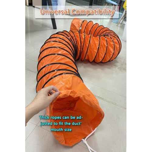 32FT PVC Flexible Duct Hose 10 Inch Duct Hosing with Adjustable Rope for Utility Blower Exhaust Fan Ducting Hose Folding exhaust duct Easy Storage¡¼10 In*32Ft¡½