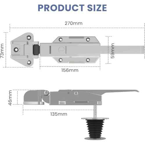 Walk-in Cooler Door Handle, Heavy-Duty Latch Set with Interior Release, Offset -1/8 in to 1/4 in(Flush) and 5.9" Solid Metal Interior Release Handle, Closer Complete Kit for Freezer Rooms, Silver