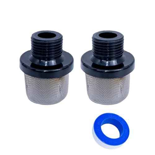 (2-Pack) 288716 3/4¡± 35Mesh Airless Paint Sprayer inter filter with Teflon Tape, Compatible with Graco Magnum X5 LTS15 X7 LTS17 ProX7 ProX17 ProX19 ProLTS170 ProX19 ProLTS190, Garden Hose Inlet Filter