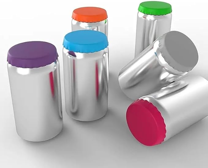 6 Pack Silicone Soda Can Cover, Emptycolor Reusable Soda Can Lids to Keep Carbonation, BPA Free Pop Can Caps Tops Savers Stopper for Drink, Beer, Beverage, Juice, Coke, Fits Standard Cans