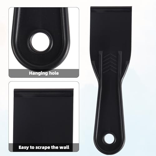 10pcs Plastic Putty Knife, Black Flexible Putty Scraper Wall Scraper Accessory for Repair Spackling Patching Plastering and Painting