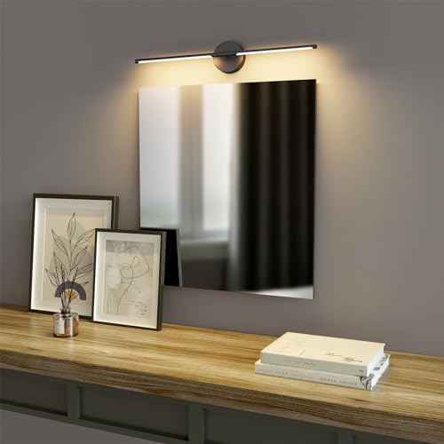Black Wall Sconce for Bathroom 28In Hardwired Vanity Light Fixture 3000K Indoor Bathroom Sconce Over Mirror 360¡Æ Rotate for Living Room