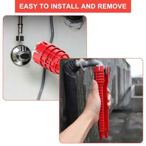 14 in 1 Multifunctional Sink Wrench, Under Sink Wrench Faucet Tool, Kitchen Drain Tub Removal Nut Plumbing Installation and Repairs Tool for Toilets Bathroom Tight Spaces (Red, 1 Set)
