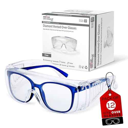 SAFE HANDLER BISON LIFE Diamont Vented Over Glasses Safety Glasses | Meets ANSI Z87.1, Impact Resistant Polycarbonate Lens
