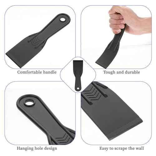 5 pcs 2 Inch Flexible Plastic Paint Scraper Plastics Putty Knife for Spackling Patching Plastic Scraper for Taping Drywall Spreading Painting Wall Scratching