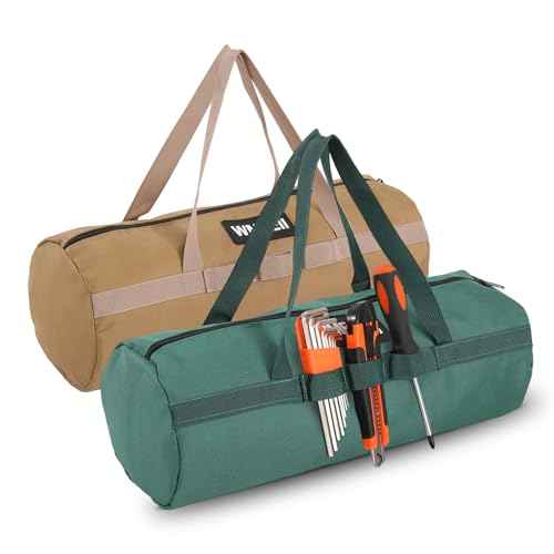 Tool Bags (2-Pack), Round Bucket Tool Bag Organizer,Garden Tool Bag, Outer Knitted Lanyard, Heavy-Duty 1680D Oxford Fabric, for Camping Storage,Hiking,BBQ Tool Storage(By ?WMEEII)