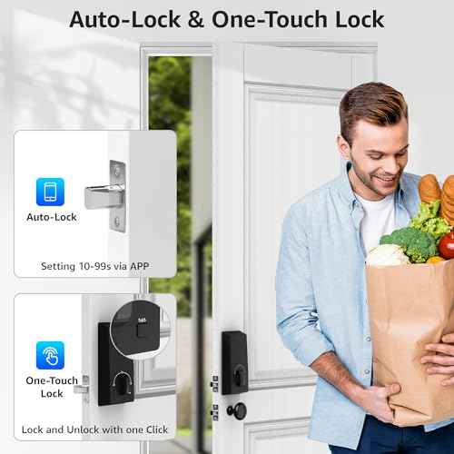 LOCK&SOLVER Keyless Entry Door Lock, Smart Lock for Front Door, Keypad Fingerprint Doorlock, App Remote Control, One-Time Code, Auto Lock, Easy Installation with Video Guide, Rust-Resistant Zinc