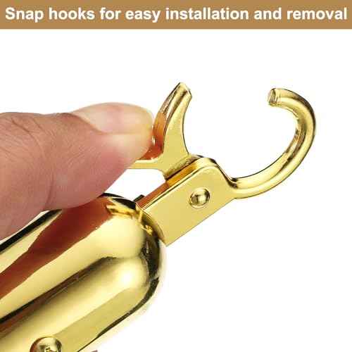 PATIKIL 5 Feet Pink Velvet Stanchion Rope, 6 Pack Crowd Control Barrier Rope with Snap Hooks for Posts Stands Queue Divider of Hotel Theater, Golden