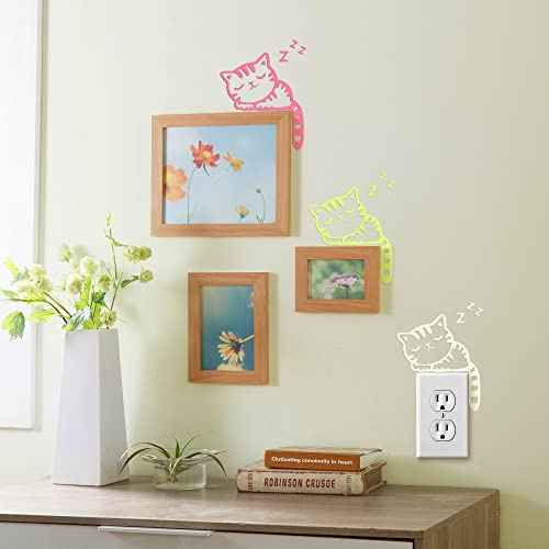 6 Sheets Removable Switch Stickers Luminous Light Switch Decals Glow in The Dark Adorbale Cat Pet Animal Wall Stickers Cartoon Cat Dog PVC Wall Stickers for DIY Home Decor Switch Decoration