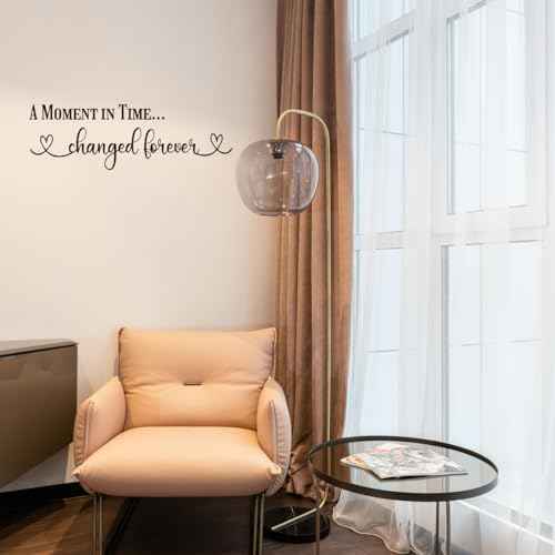 A Moment in Time Changed Forever - Picture Wall Decal Art Lettering Decoration Carved Pure Vinyl Quotes D?cor Handwriting Font Motto