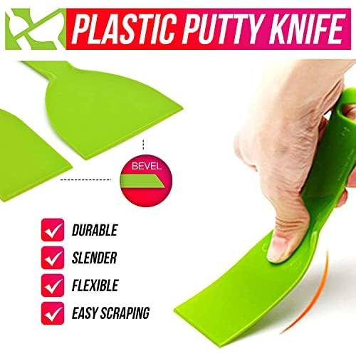 5Pcs Putty Scraper 4" Plastic Flexible Putty Knives,Disposable Spreader Flexible Plastic Paint Scraper Tool for Spackling, Taping Drywall Wall Painting (4")