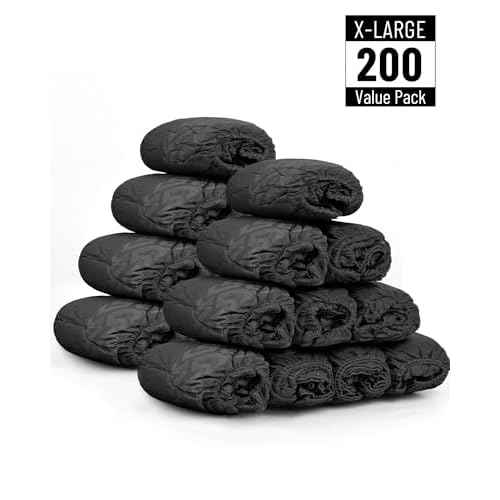 X-Large 200 Count Shoe Covers Disposable Non-Slip, Premium Cloth Boot Covers, Slip-resistant, Durable, Breathable, Non-toxic, Recyclable, Stretchable Fits Up to Size 13 US Men - Black