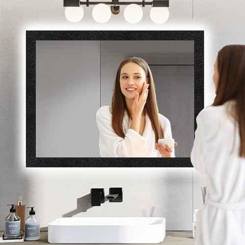 Avinyl 10M Black Mirror Border Peel and Stick Wallpaper, Self Adhesive Waterproof Wallpaper Mirror Frame Tape for Bathroom Decor, Silk Peel and Stick Trim Removable Kitchen Wall Decor 1.96" x 393"