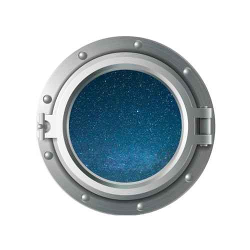 3D Airplane Window Wall Stickers Universe Porthole Decals for Kids Room, Living Room, Bedroom Decoration, Removable PVC Space Theme Decor