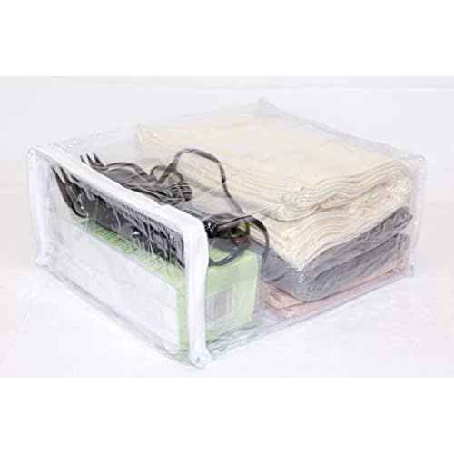 10-Pack Clear Vinyl Storage Bags 9 x 11 x 5 Inch with Zipper and 7.5" Display Pocket