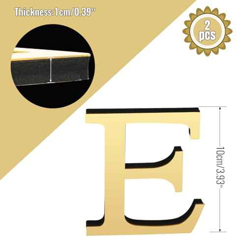 3D Letters for Wall Decor£¬Gold Elegant Wall Letters for Stylish Letter Wall Decor and DIY Home Decoration £¨E,2 pcs£©