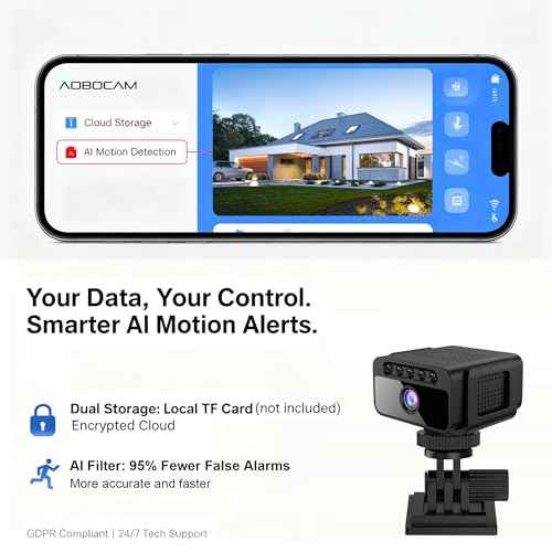 Hidden Camera with Cloud, 4K HD WiFi Mini Spy Camera 150¡Æ View Video, Wireless Indoor Surveillance Secret Camera, Smart AI Motion Detection/Night Vision for Home Security Small Nanny Cam (Black-4K)