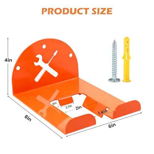 Trimmer Rack Wall Mount - Heavy Duty Wall Hanger for Grass Trimmer Garden Tools Chainsaw Hedge Trimmer 3 Pack Orange