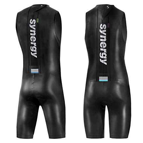 Synergy Triathlon Wetsuit 3/2mm - Volution Sleeveless Quick John Smoothskin Neoprene for Open Water Swimming