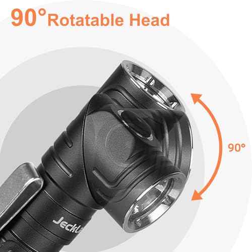 90 Degree EDC Flashlight, 1200 High Lumens Magnetic Flashlight with Clip, 6 Modes Rechargeable Led Headlamp, Pocket Tactical Flashlight for Working, Camping£¨Battery Included£©