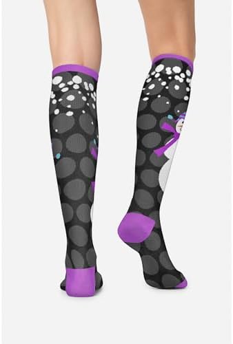 Cherokee Women's 10-15mmHg Compression Socks – Fun Print Knee Highs with Light Support, Soft Feel - PRINTSUPPORT