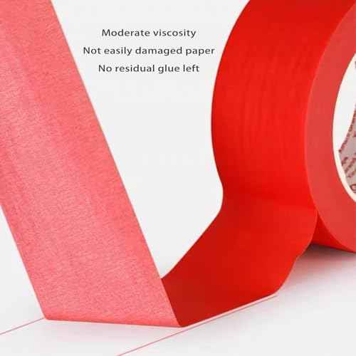 Masking Tape, 0.6 Inch/15 mm, 13 Yards, 6 Rolls, Red, Painters Tape, Arts & Crafts Tape for DIY, Decorative, Drafting Craft Tape, Gift Wrapping, Total 255 Feet & 78 M