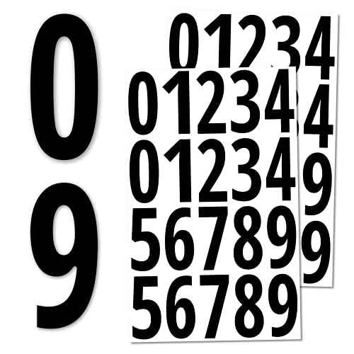 200 Pieces, 3" - Number Stickers, Waterproof Vinyl Stick On Numbers - Black