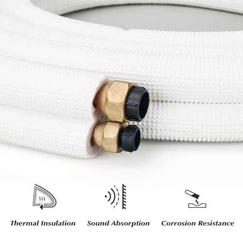 NEAGLORY 10 Ft Mini Split Line Set 1/4" & 3/8" O.D. Twin Copper Tubing Insulated Coil Copper Pipes HVAC for Mini Split AC and Heating Equipment