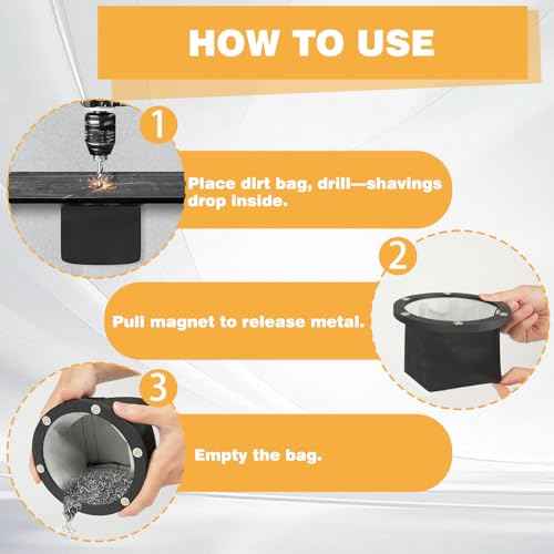 Electrical Dirt Bag - Strong Magnetic Metal Shaving Catcher for Use with Carbide Panel Hole Saws, Round Drilling Catcher Bag for Electrical Panels