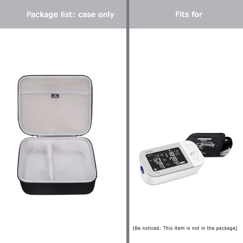 FBLFOBELI Hard Storage Case Compatible with OMRON Platinum BP5450/10 Series BP7450/Gold BP5350/7 Series BP7350 Blood Pressure Monitor with Upper Arm Cuff, Case Only (Black)