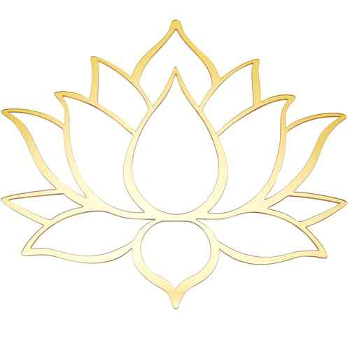 CREATCABIN Mandala Lotus Acrylic Mirror Wall Stickers Flower 3D Mirror Decals Golden Mirror Modern Art Mural Wall Stickers Decor Self-Adhesion Removable for Living Room Bedroom Home 11.5 x10.2Inch