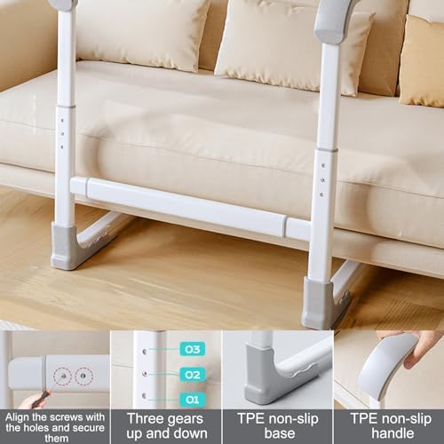 Glnnk Couch Stand Assist Aid for Elderly: Chair Sofa Lift Assis Devices for Seniors Sit to Stand - Height & Width Adjustable Mobility Daily Living Aid Rail Assistance Handle